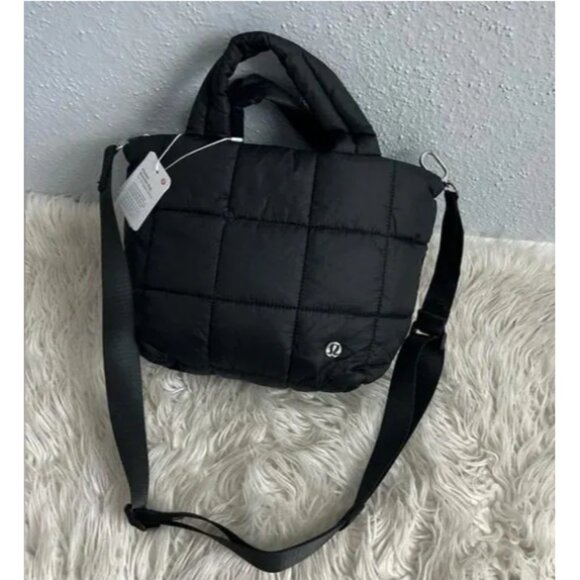 LULULEMON Black Quilted Grid Tote Bag Mini 5L - Picture 2 of 7